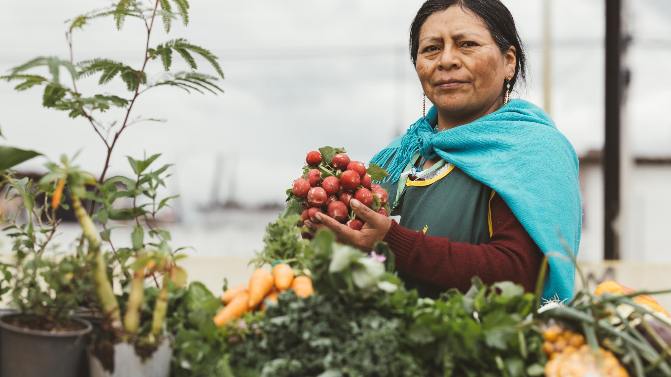 Vorsitzende von Biovida in Cayambe Ecuador - Brot für die Welt-Projekt