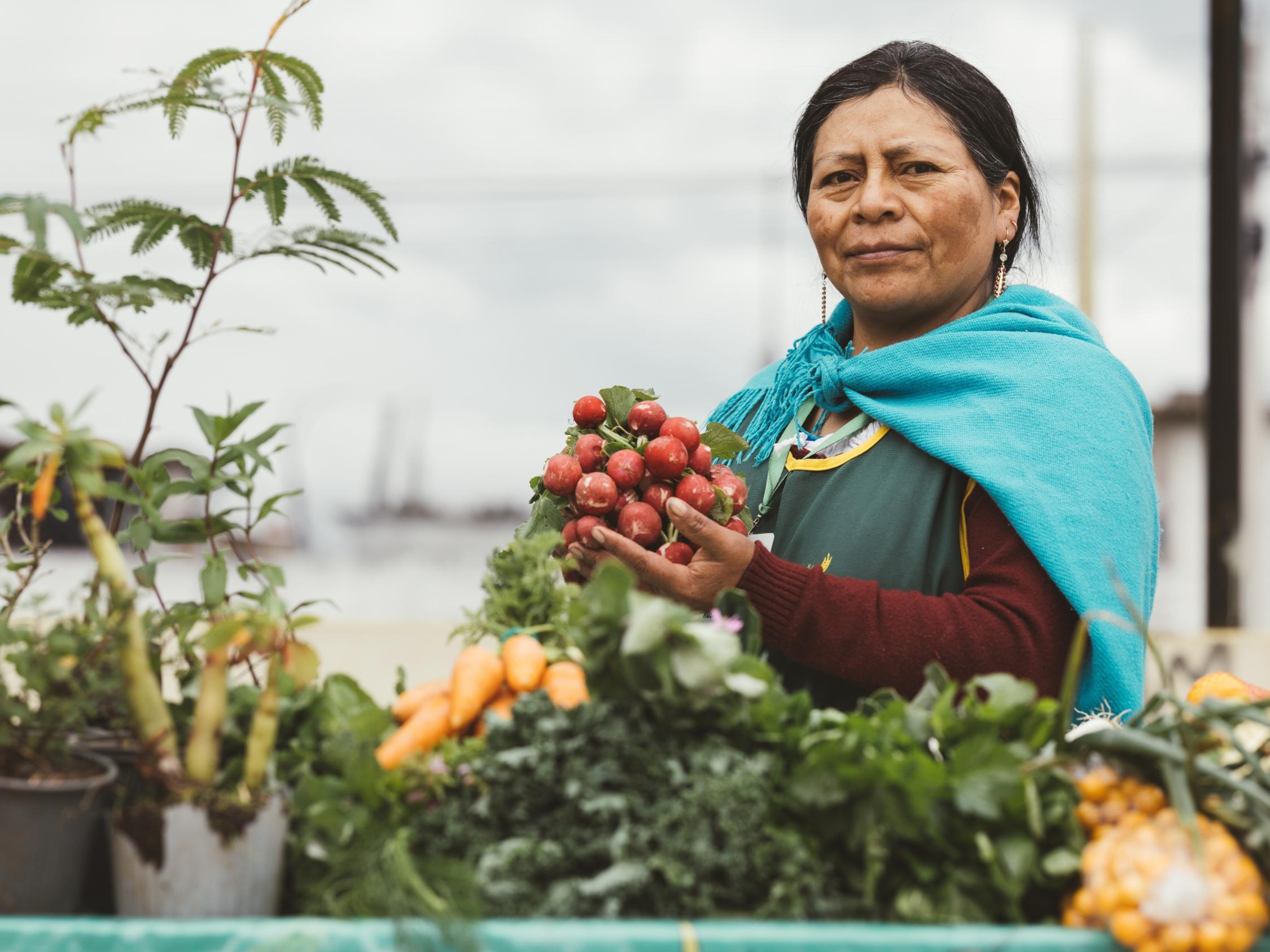 Vorsitzende von Biovida in Cayambe Ecuador - Brot für die Welt-Projekt